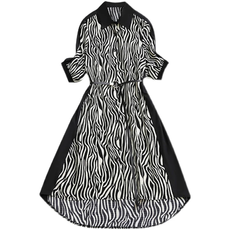 

Plus size women Summer chiffon print patchwork dresses women French vintage elegant luxury high waist dresses female vestidos