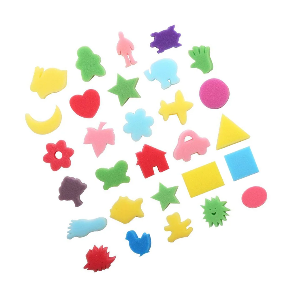 

30pcs DIY Sponge Painting Animal Shaped Craft Sponge Assorted Pattern Early Learning Sponge for Kids (Mixed Pattern and Mixed