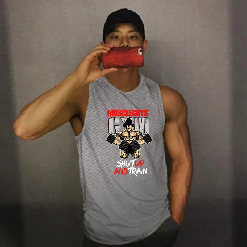 Майка мужская сетчатая тренировочная Повседневная модная спортивная одежда