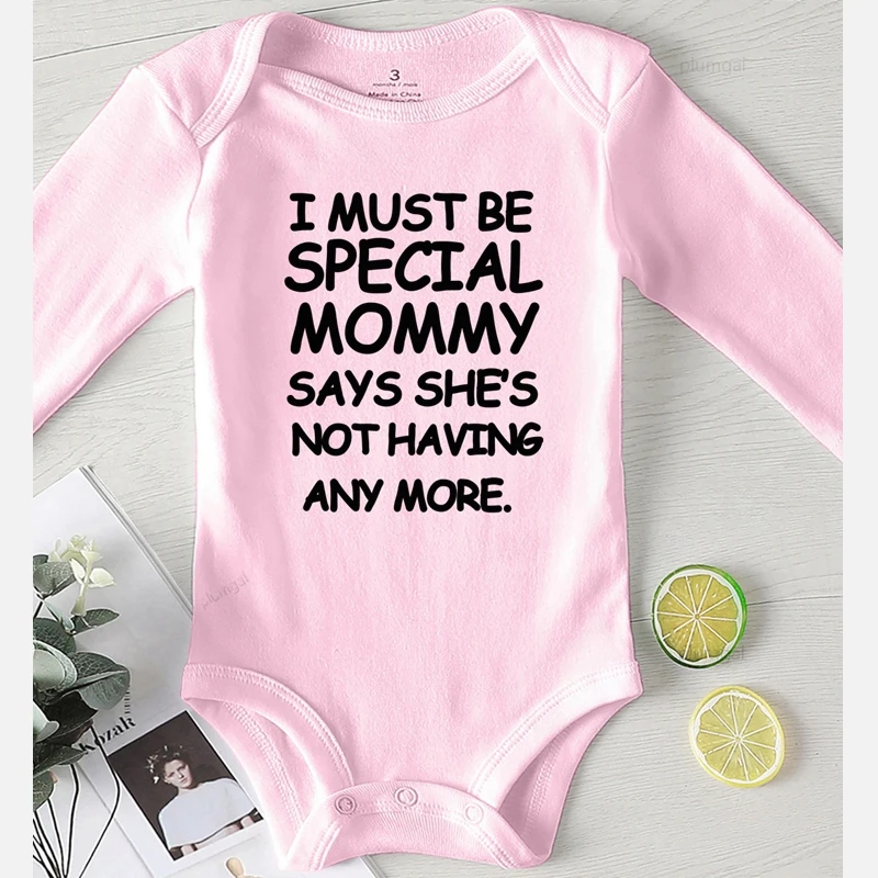 I Must Be Special Mommy/Одежда для новорожденных мальчиков с буквенным принтом Комбинезон