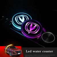 for changan eado xt cs35 cs75 cs85 cs95 dsvin v7 car accessories with 7 colorful intelligent car led water cup luminous coaster