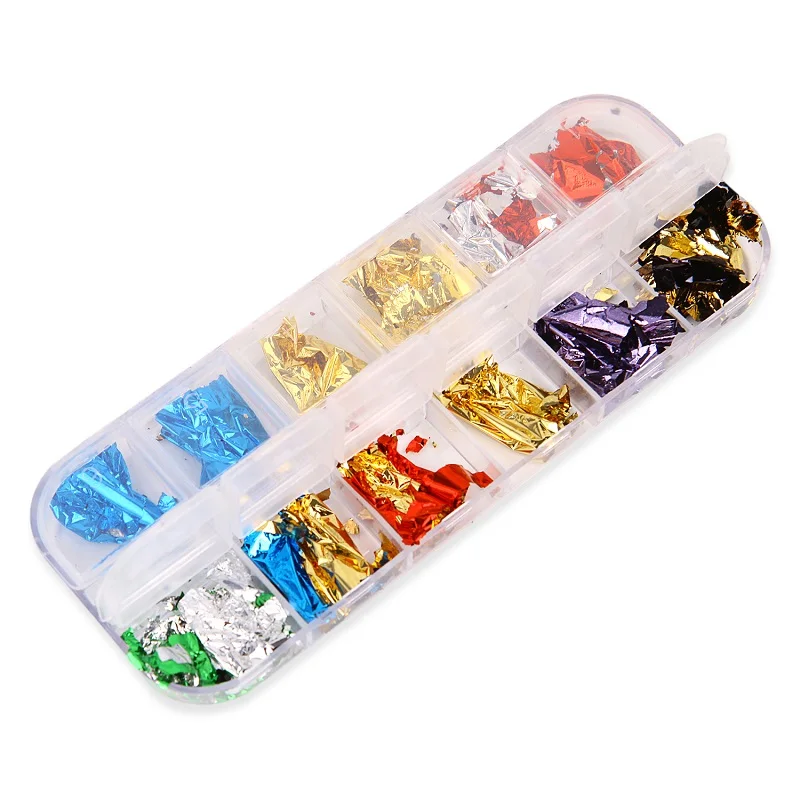 12 сетка/набор Блестки для ногтей алюминий неправильный голографический