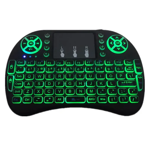 Air-mouse Touchpad Tv-Box пульт дистанционного управления Русский Испанский Английский с подсветкой I8 Мини беспроводная клавиатура
