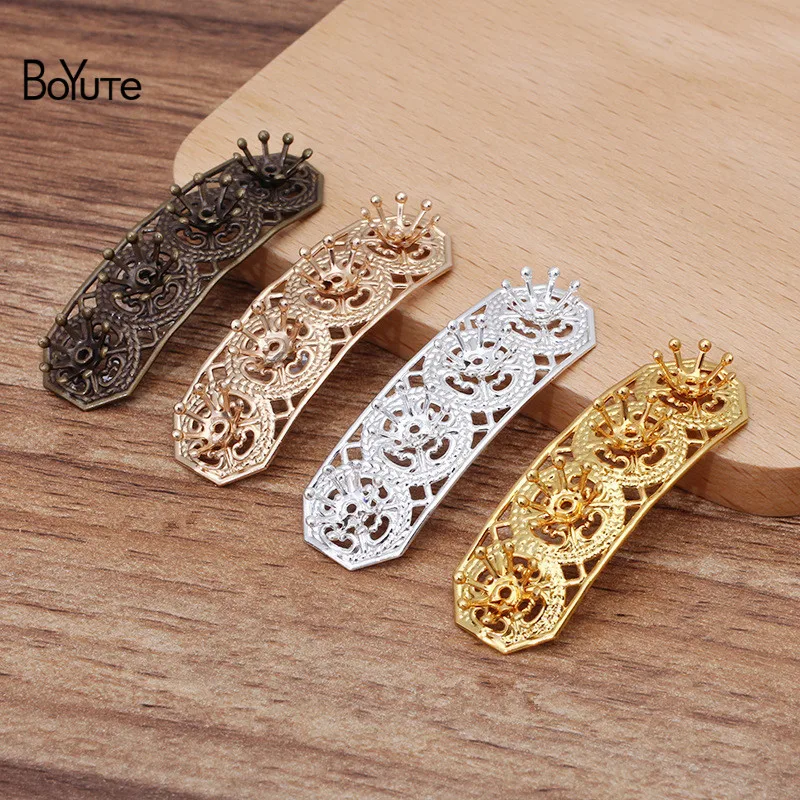 

BoYuTe (20 Pieces/Lot) 14*45MM Metal Brass Filigree Flower Materials Handmade DIY Jewelry Accessories Wholesale