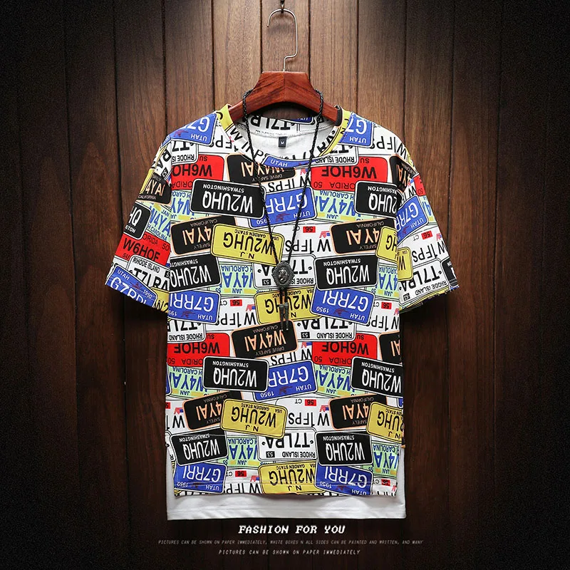 Мужская футболка с короткими рукавами летняя и удобная в стиле хип хоп из чистого