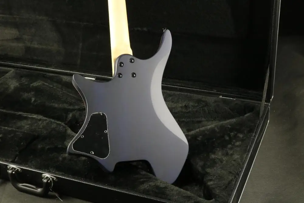 Синяя электрогитара без головки ГРИФА гитара ra пламенный кленовый гриф гитары