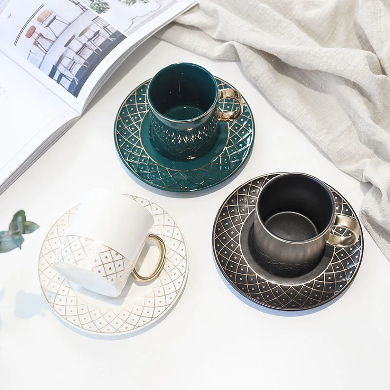 Роскошный кофейный сервиз на 200 мл светильник с золотой росписью кофейная чашка и