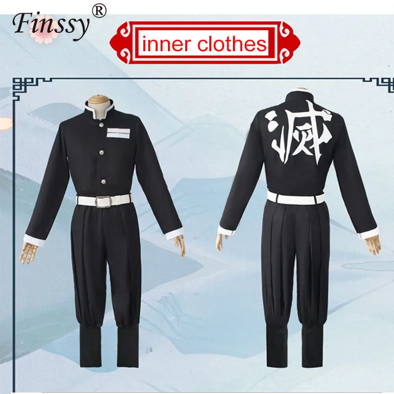

Demon Slayer Cosplay Blade of Demon Destruction Kamado Tanjirou wig Costume Kimono Outfit Adult Halloween Carnival Costume