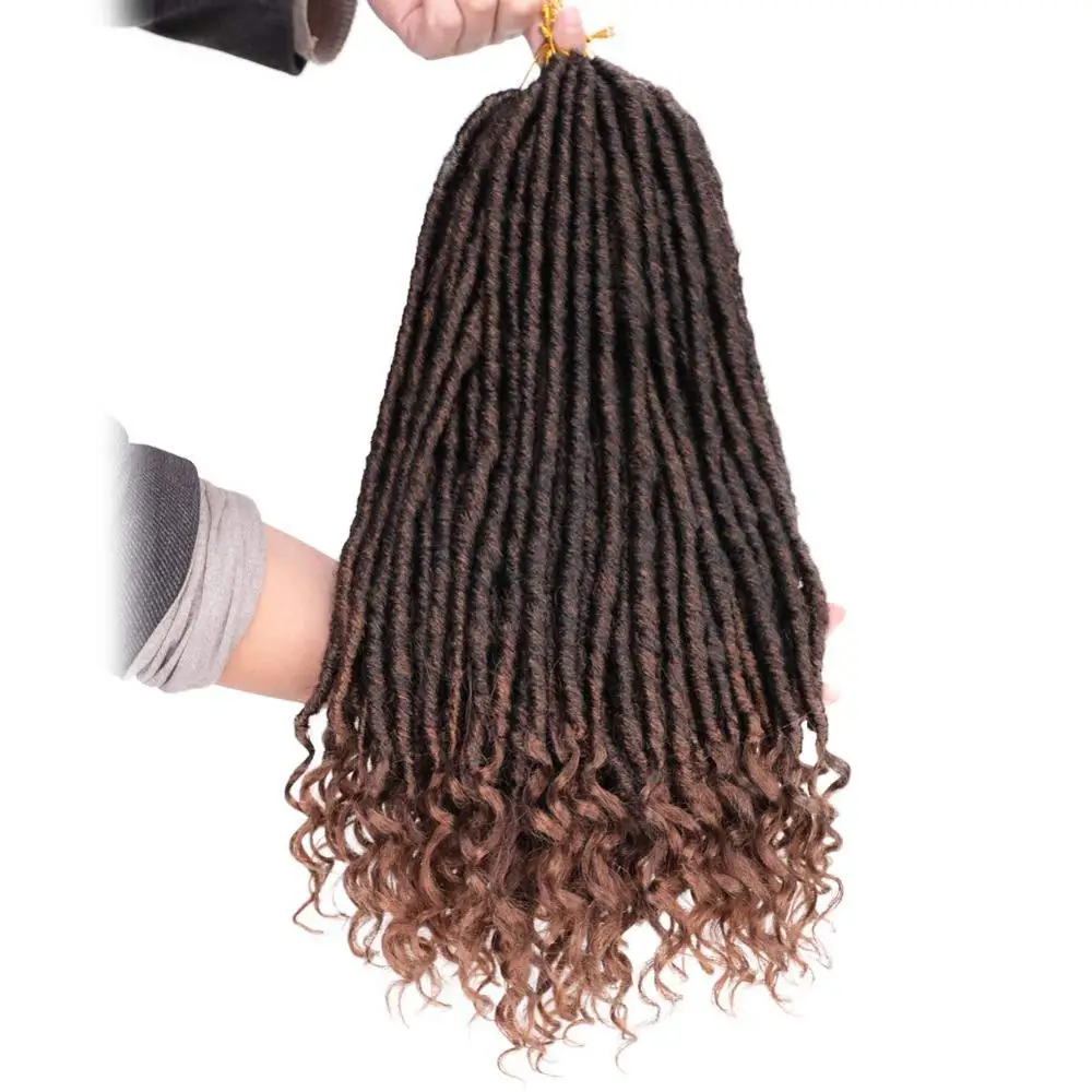 Умный оплетка богиня Locs вязание Крючком 16/20 дюймов искусственные эффектом