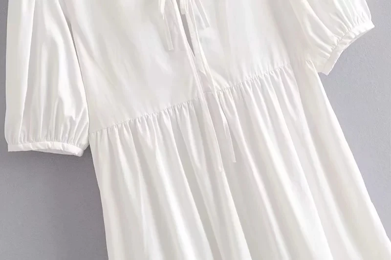 Винтажное белое Плиссированное длинное платье boho женское летнее платье Элегантное свободное Повседневное платье с коротким рукавом ретро корейское vestidos
