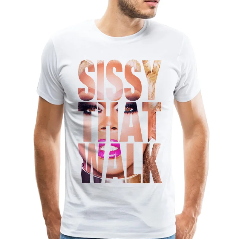 Новинка 2019 года рубашка с принтом рупол футболка надписью Sissy That Walk Футболка