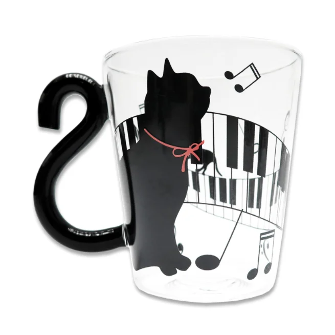 Симпатичная кошка питьевая стеклянная бутылка креативное животное мультяшная