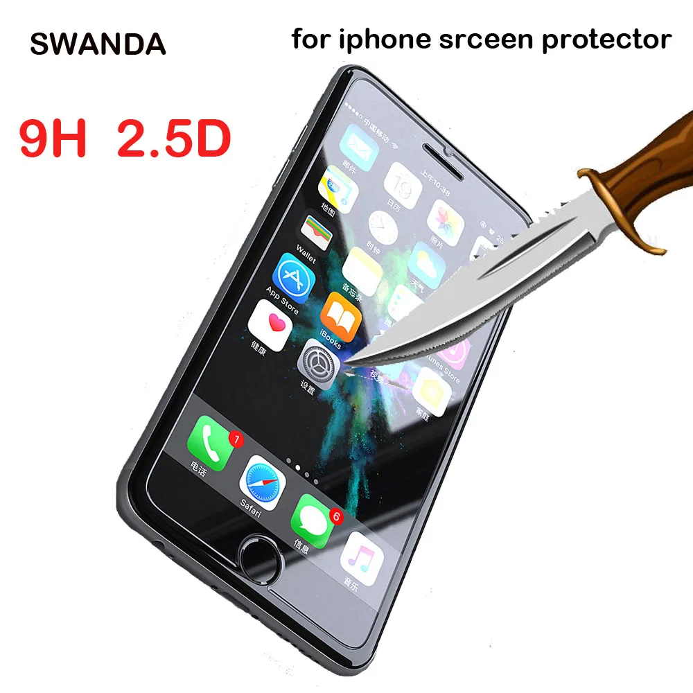 Закаленное стекло HD для iphone 5 протектор экрана 6 6s7 8 жесткая пленка 11pro max x xr 8plus