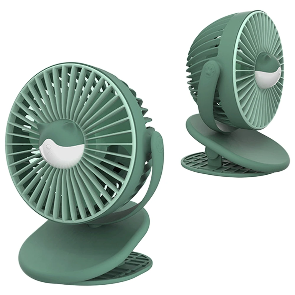 

USB Rechargeable Mini Fan 3 Speeds Table-Top & Clip Fan 360 Degree Rotation Hand Fan With Night Light For Home Office Noiseless