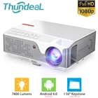 Проектор ThundeaL TD96 TD96W Full HD 1080P, СВЕТОДИОДНЫЙ беспроводной мультиэкранный видеопроектор с Wi-Fi на Android, 3D видеопроектор