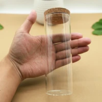 3 pcslot 53150mm 240ml thick glass bottle cork stopper spice bottles container jars vials diy craft