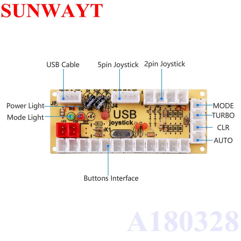 2X DIY Нулевая задержка аркадная USB энкодер ПК к джойстику для Raspberry Pi и Jamma mame