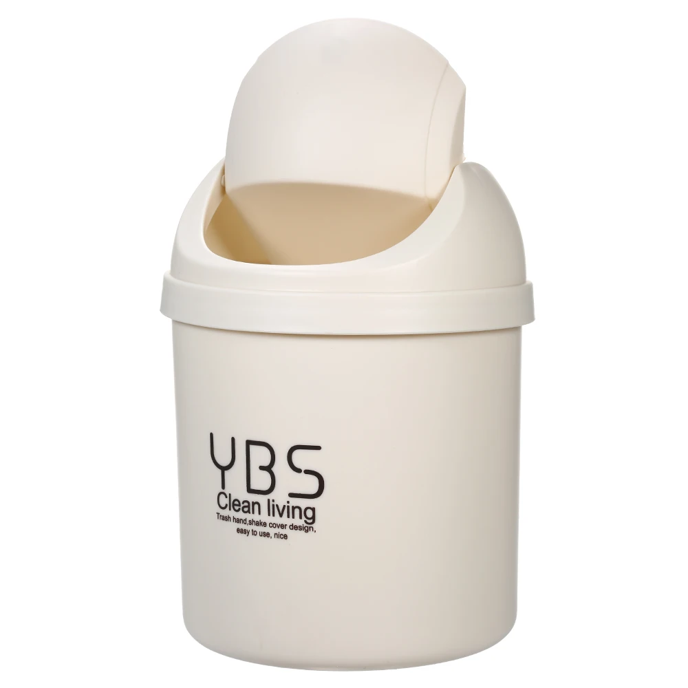 New Mini Plastic Desktop Garbage Can Waste Trash Bin Rubbish Container Holder with Flip Lid for Home Kitchen Bedroom Car Office | Дом и сад