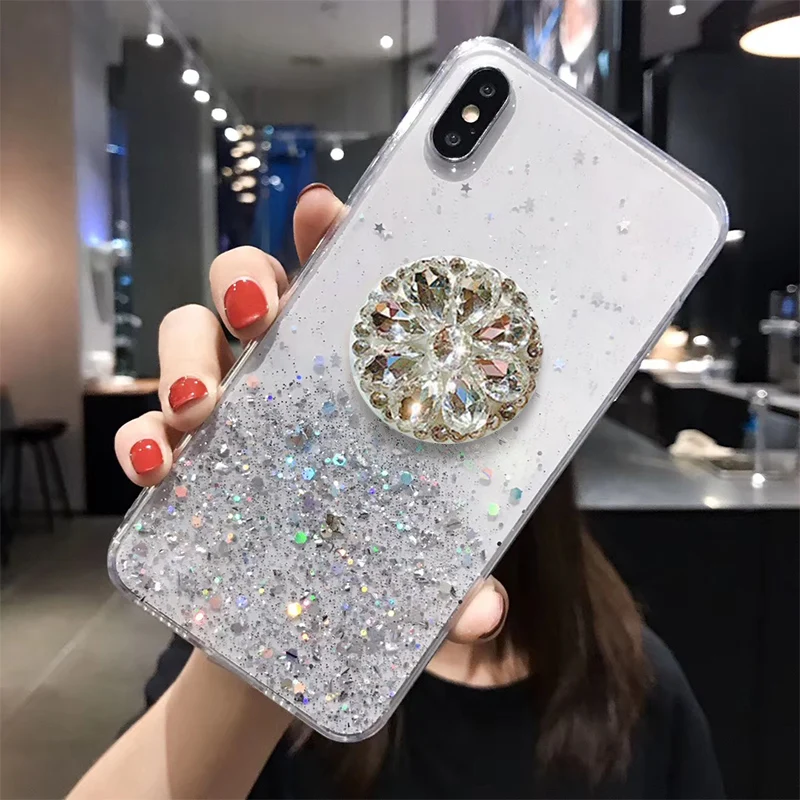 11 Чехол-подставка для мобильного телефона с бриллиантовым принтом CZ для iPhone11 Pro MAX 6 6S 7 7Plus 8 8Plus X XR XS Max, мягкий чехол из ТПУ с кронштейном, чехол s Coque - Цвет: 11