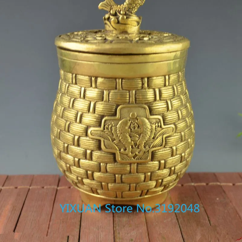 Cobre carpa puerta de dragón saltarina pescado anual bote depósito cobre olla ahorro murciélago |Статуэтки и миниатюры| |