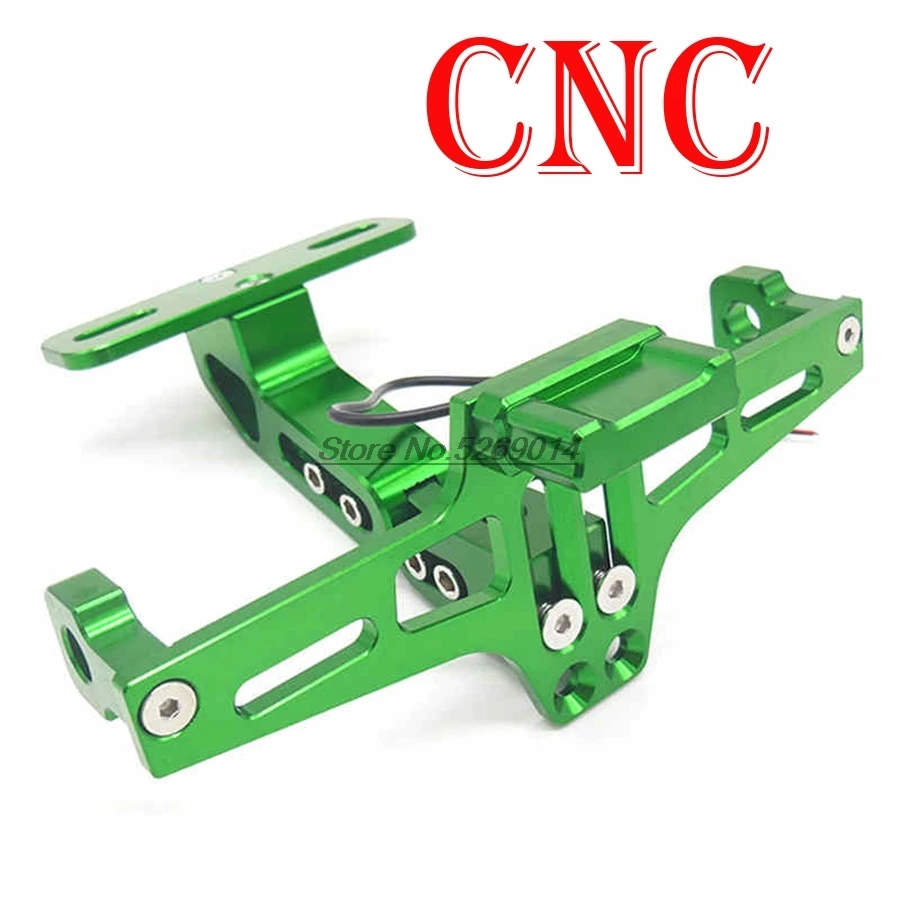 Зеленый Светодиодный CNC алюминиевый держатель регистрационного номера для мотоцикла для 1000R Z300 Yamaha Aerox аксессуары Xtz 750 Yamaha R125 - Цвет: Зеленый