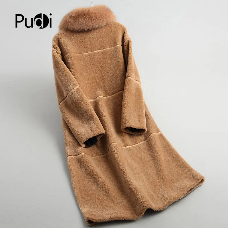 PUDI A68422 Женское зимнее пальто из натуральной шерсти теплая куртка с натуральным мехом пальто для девочек Женская длинная куртка пальто