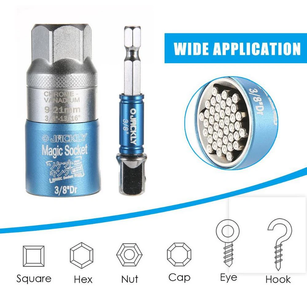 

All-Powerful Socket Wrench Adapter 9-21 MM Adjustable Universal Socket Torque Ratchet Socket Adapter Wrench Sleeve Repair Tool