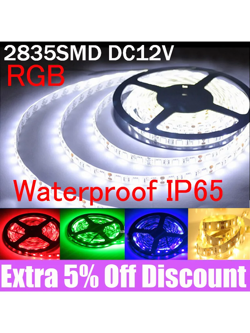 Светодиодные полосы 2835 SMD DC 12V 300 светодиодов/5 м 4/3/2/1 водонепроницаемый гибкие