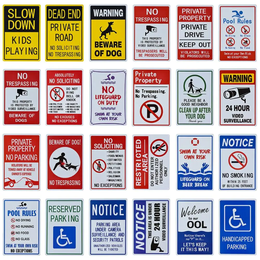 

Notice/Warning Sign Swim At Your Own Risk Metal Plaque Vintage Pool Rules Tin Sign Retro Plate Wall Decor For Pool Public Area