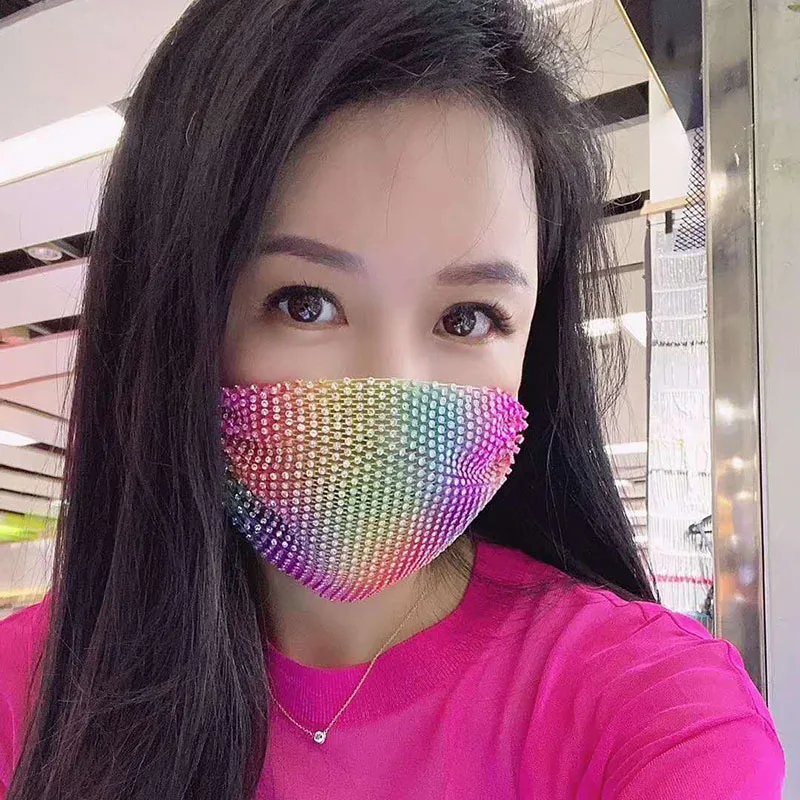 Блестящая Маска для лица с кристаллами сексуальная маска ночного клуба