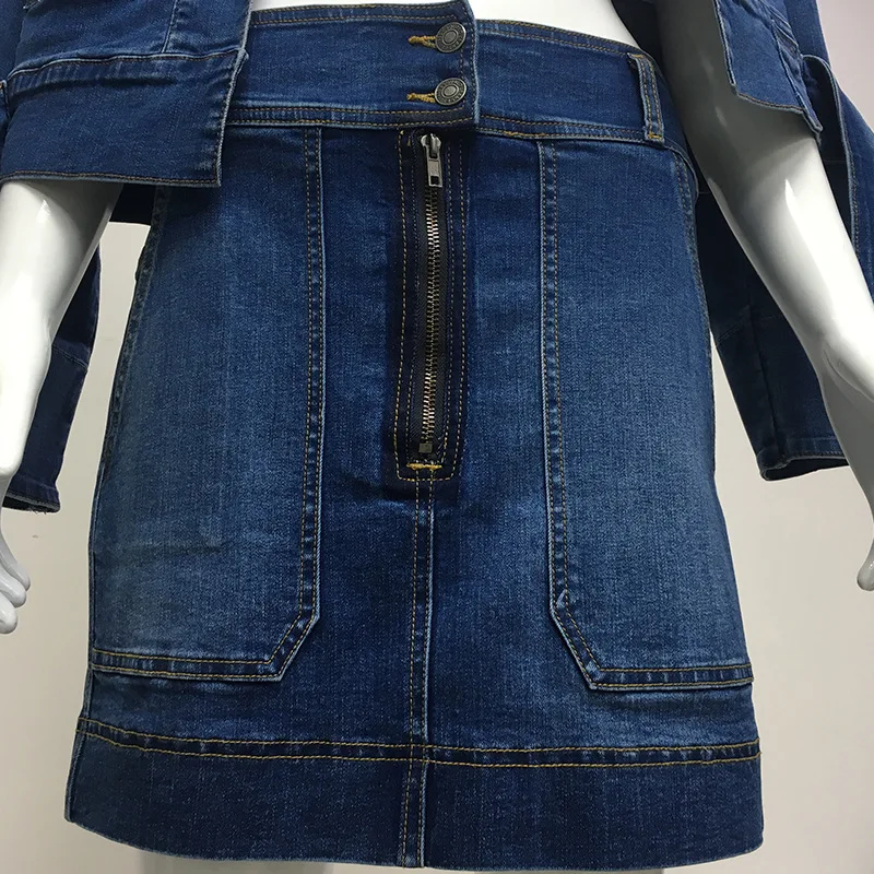 

2020 high quality new denim skirt, thin package hip skirt, high waist denim skirt