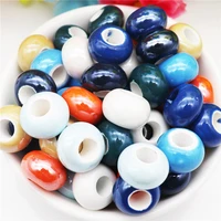 10 pcs wholesale lot bulk 5mm big round hole ceramic european beads charms fit pandora bracelet bangle for jewelry making kit