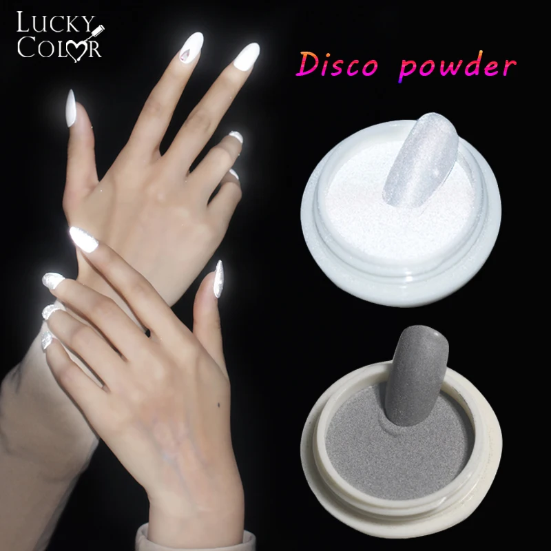 1 коробка блестящий порошок для ногтей песок блестящая пыль светится в темноте