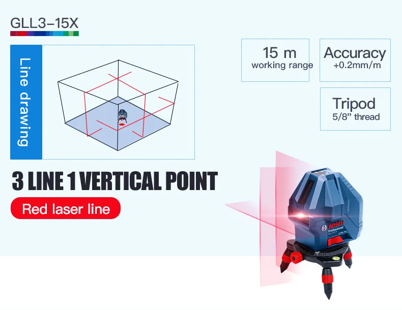 Bosch GLL5-50X/GLL3-15X Лазерная Маркировочная Техника инфракрасный маркировочный инструмент 5 линия 3 линия 1 заказ
