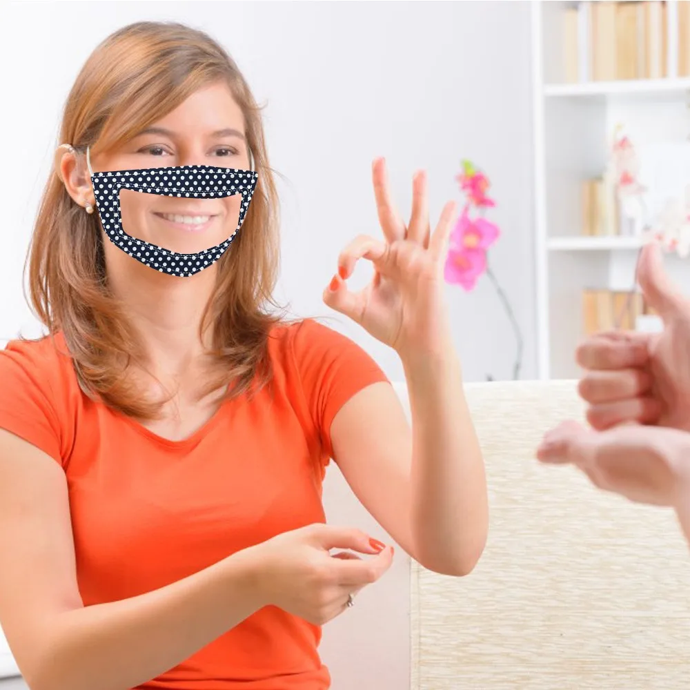 Маска для взрослых с прозрачным окошком видимое выражение глухих и страстных