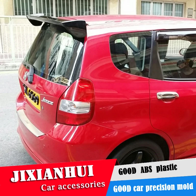 Для Fit спойлер 2004 2007 Honda Jazz WXK Спойлер ABS пластик Материал заднее крыло автомобиля