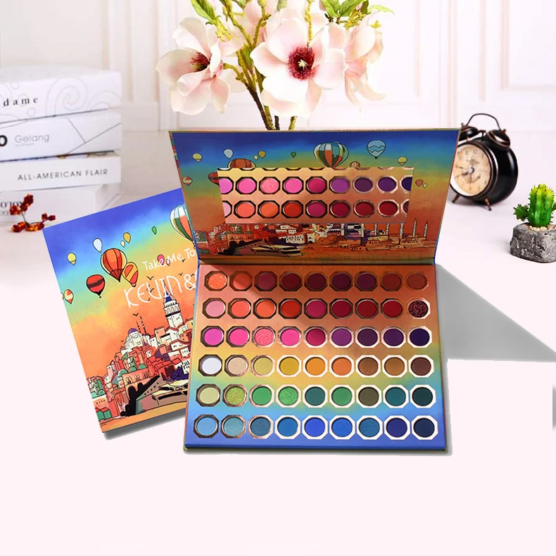 Красивые глазурованные 54 Цвета Палитра теней для век горячий воздушный шар