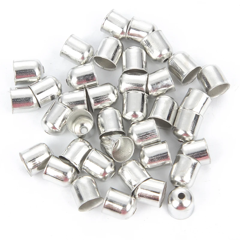 100 шт. кожаные шнуры фоторазъемы ожерелье браслет бусины концевые наконечники