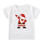 Детские Веселые Рождественские футболки для девочек и мальчиков, одежда, детская танцевальная футболка с Санта-Клаусом, детская одежда, топы, футболка, белая футболка