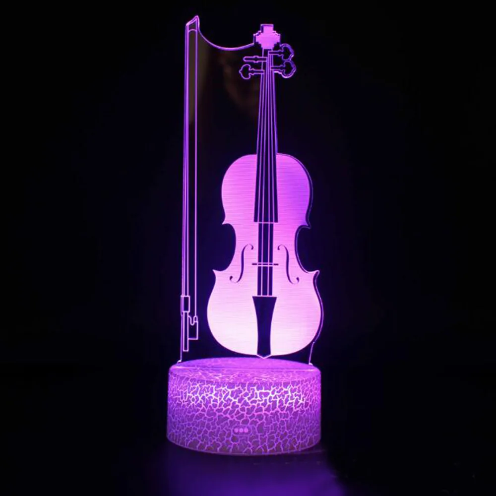 Крутая гитара Music Note 3D акриловый светильник музыкальный логотип светодиодный