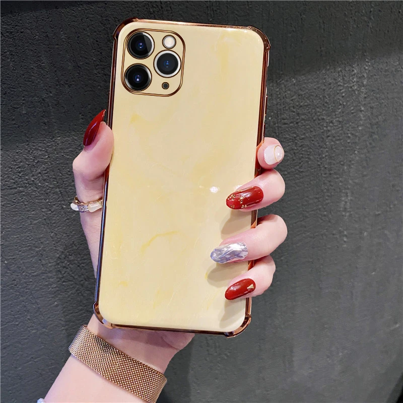 

Luxury Cute Plating Marble Silicone Phone Case For iPhone 11 Pro Max XSmax XR XS 8 7 Plus Ultra-thin Shockproof Protection Cover