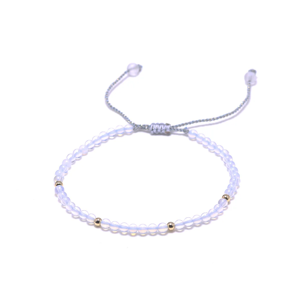 Натуральный опал камни для медитации Йога браслет женщин 3 мм маленькие бусины