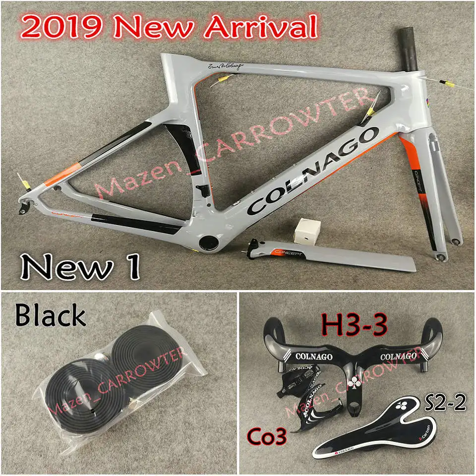 Package 2 UD глянцевый NJGO серый оранжевый Colnago концепция карбоновые шоссейные рамы+ руль+ седло+ бутылки клетки 50 мм карбоновые колеса Novatec A271 ступицы - Цвет: Package 2
