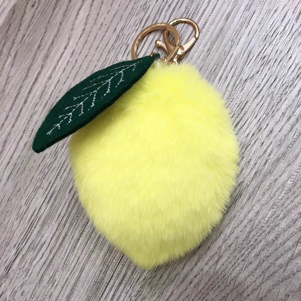 Креативный брелок для ключей в виде фруктов и лимона подвеска багажа из плюша с