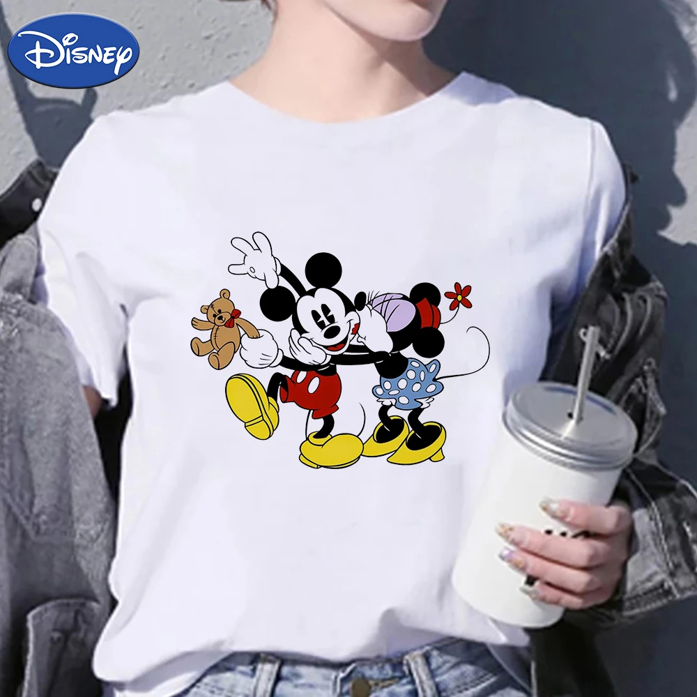 

Mickey Mouse Clothes Women T-Shirt Disney 2021 Aesthetic Best Friends Forever Casual Ulzzang Fashion Crewneck Oversize Hipster