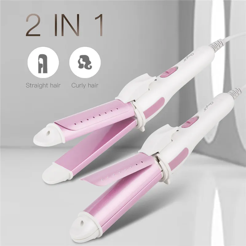 

CkeyiN Multifunctional Hair Curler and Straightener PTC Fast Heating Anti-scald Design Hair Styling Tool for Wet And Dry Hair