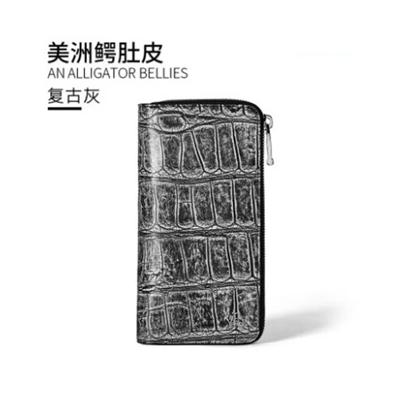 

gete fashion The new Crocodile leather wallet Ladies' long zipper wallet large vintage women clutch bag