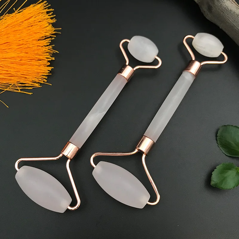 

Pink Natural Jade Roller rose quartz Double-headed Massager for Face Gua Sha Scraper Face Roller Facial Beauty Skin Care Tools