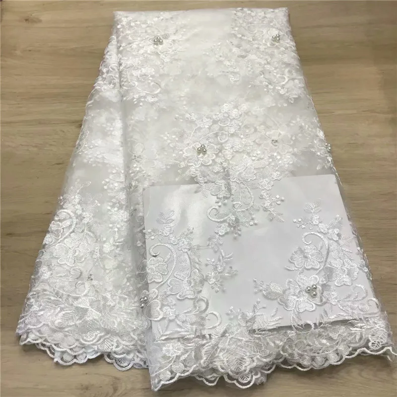 

2019 African Beaded green Tulle Lace Fabric High High Quality Lace Material Net French Embroidery Nigeria Lace Fabric