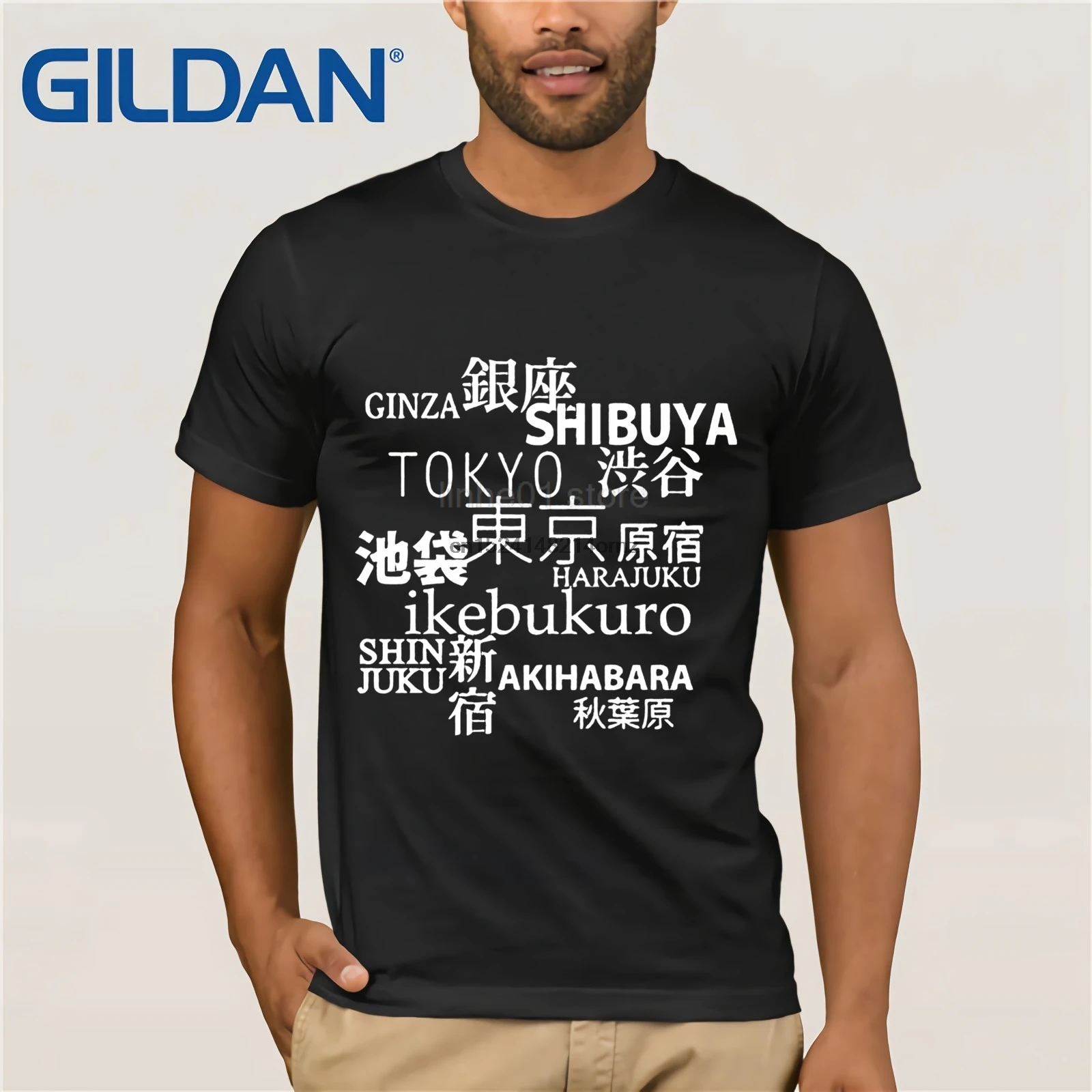 Токийская японская мужская рубашка-Shibuya Ikebukuro Harajuku-городская туристическая